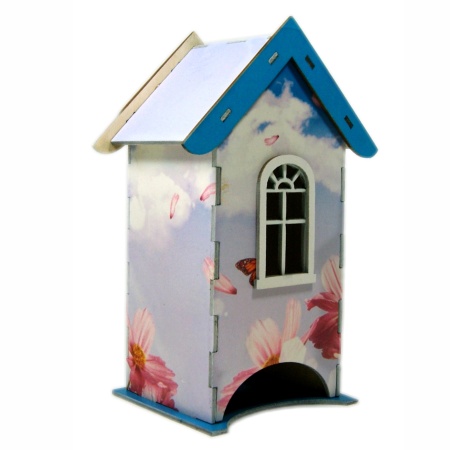 Чайный домик со съёмной крышей с принтом "космея"