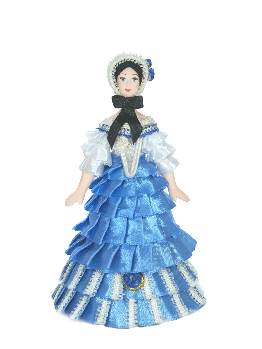 Кукла интерьерная – шкатулка. дама в костюме 19 века. петербург