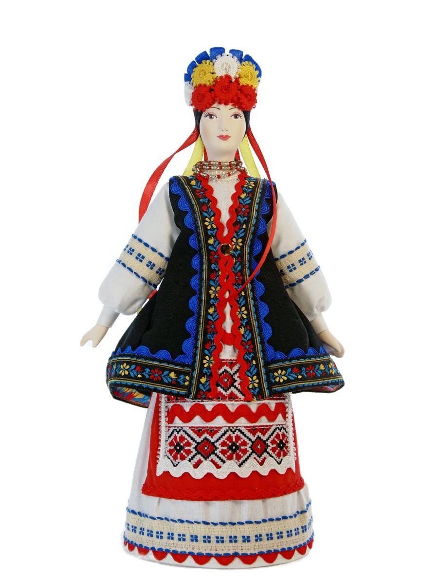 Кукла коллекционная в украинском девичьем праздничном костюме.