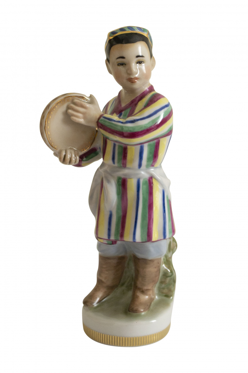 Скульптура "мальчик с бубном" автор малышева н.а. (возможны варианты росписи)