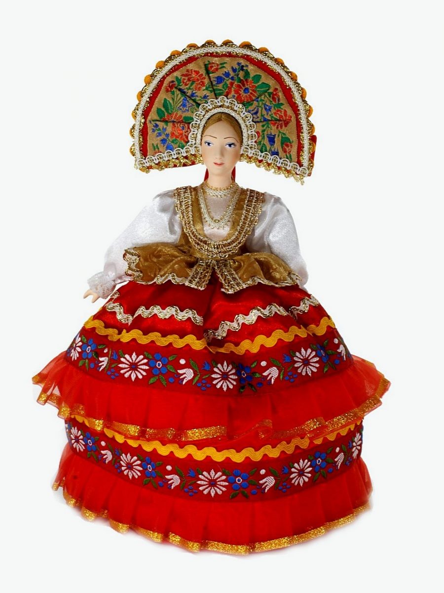 Кукла коллекционная потешного промысла чайница русская красавица.