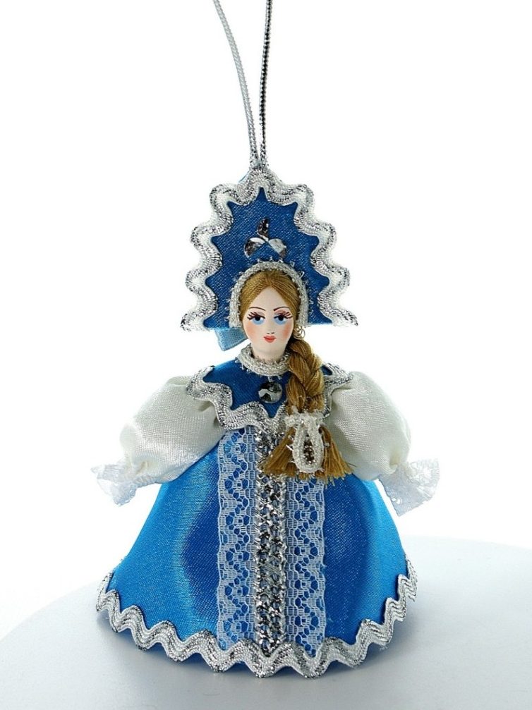 Кукла-подвеска сувенирная потешного промысла снегурочка