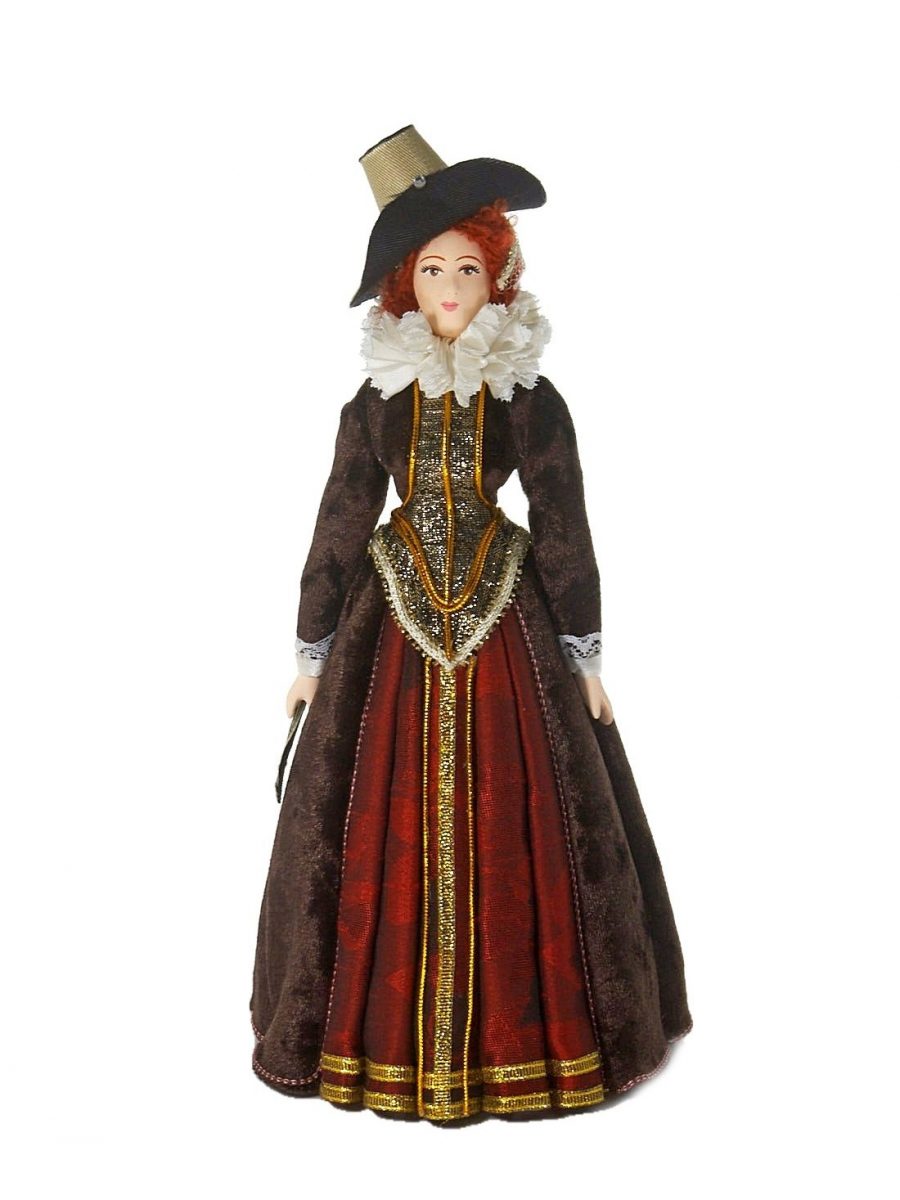 Кукла коллекционная потешного промысла в дворянском костюме.