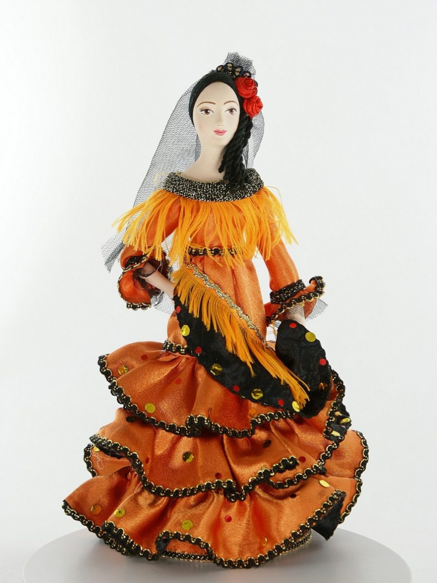 Кукла коллекционная потешного промысла испанка. кармен