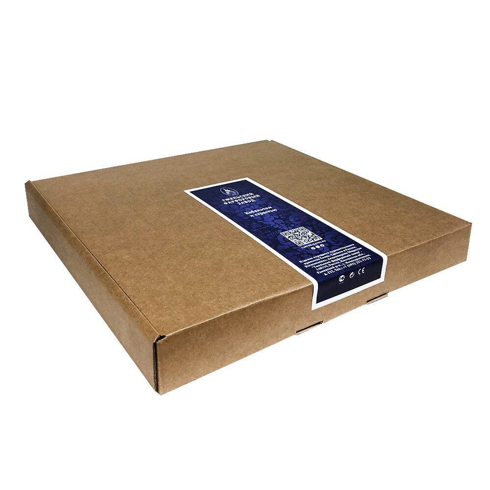 Коробка подарочная размер: 365х365х35 (крафт) гжель ручная роспись