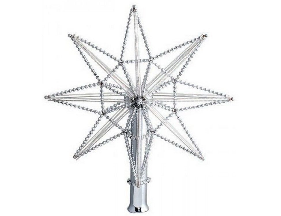 Елочная верхушка звезда-2 серебряная, 215 мм, елочка