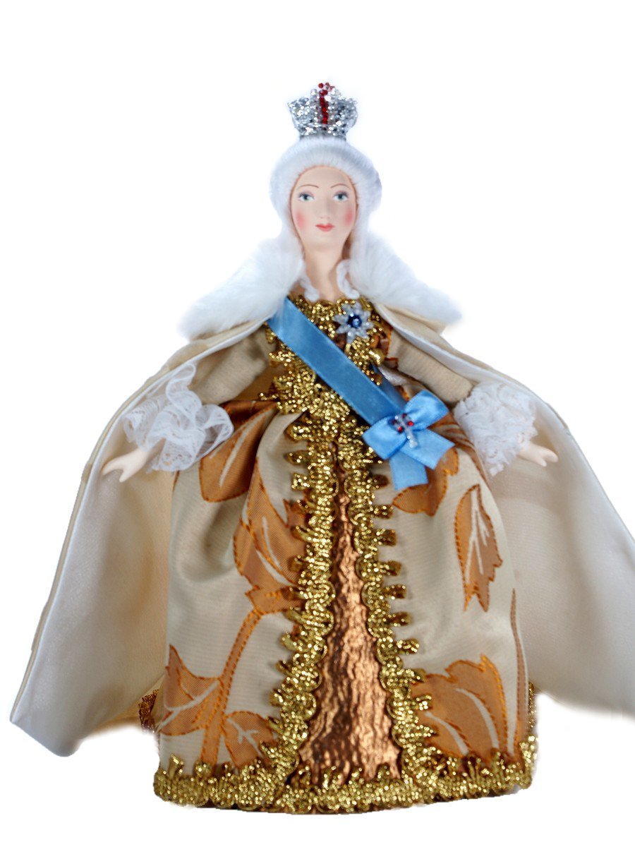 Кукла коллекционная в костюме императрицы екатерины ii великой.