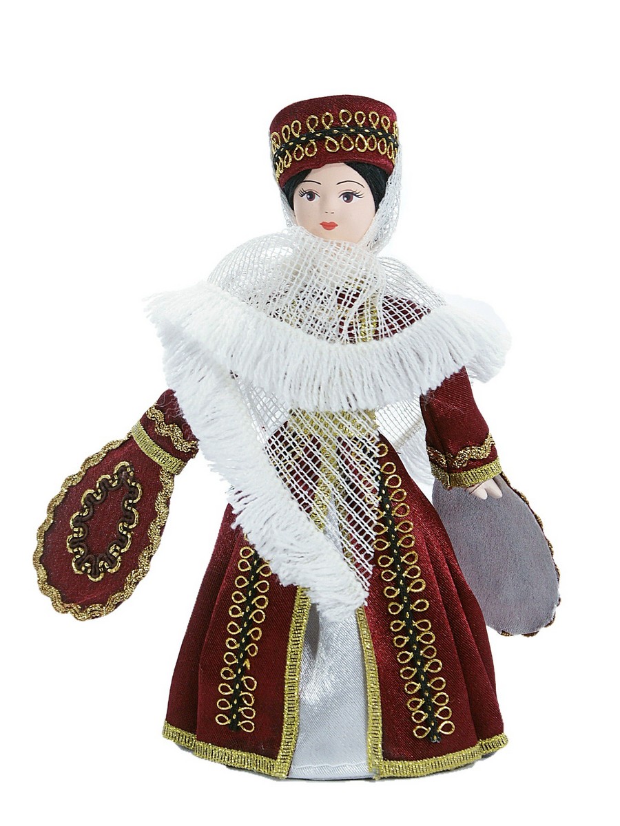 Кукла коллекционная в кабардинском девичьем костюме.